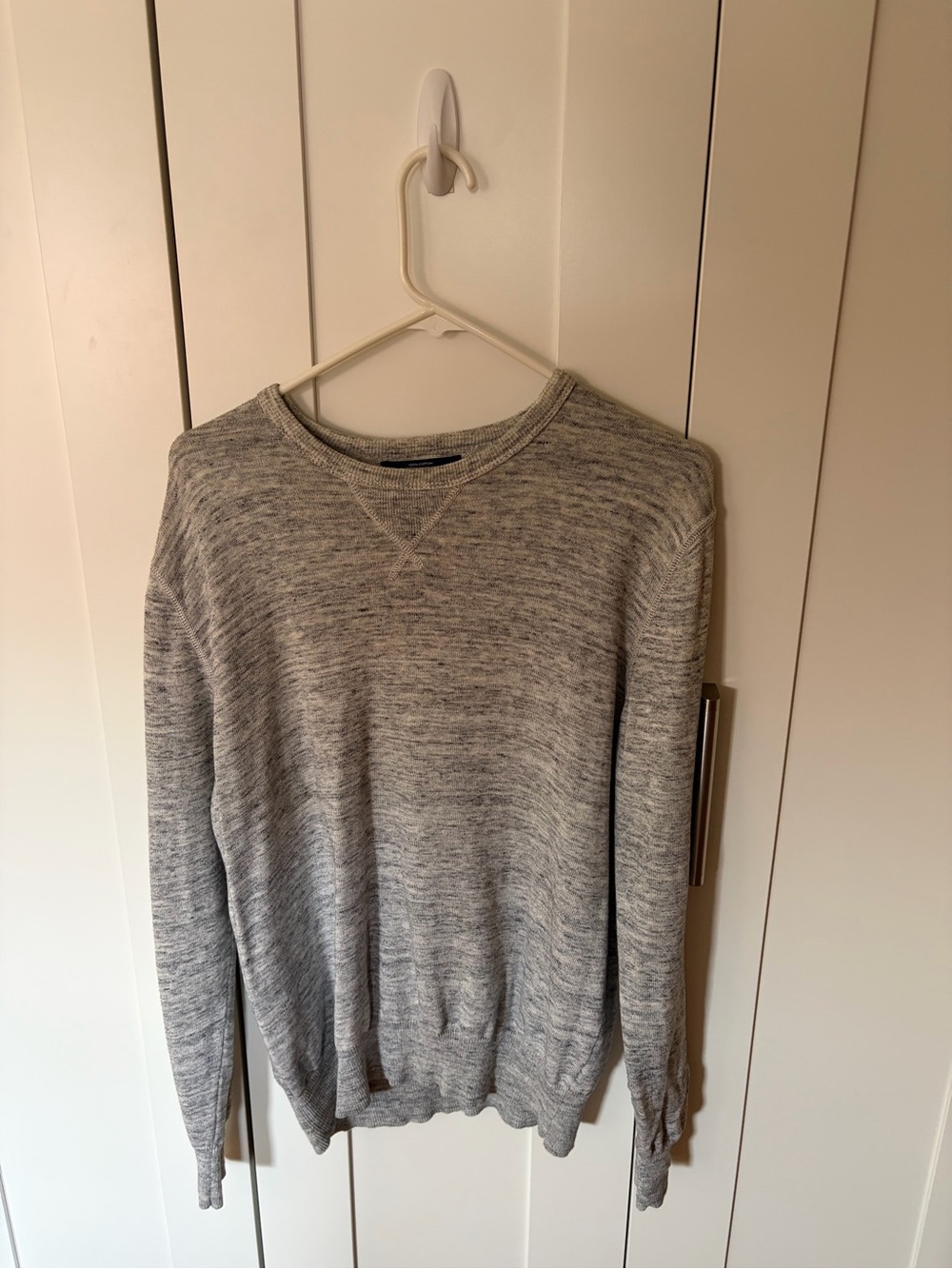 J. Crew Heathered Light Gray Crewneck Sweater